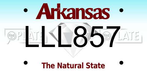 LLL857 Arkansas License Plate