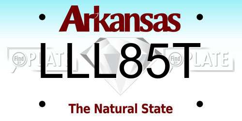 LLL85T Arkansas License Plate