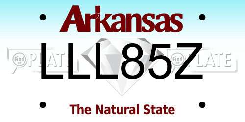 LLL85Z Arkansas License Plate