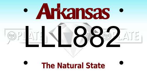 LLL882 Arkansas License Plate