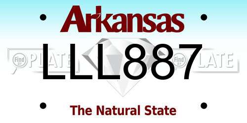 LLL887 Arkansas License Plate