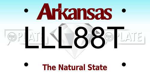 LLL88T Arkansas License Plate