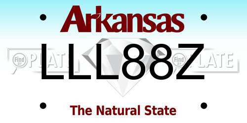 LLL88Z Arkansas License Plate