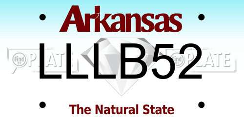 LLLB52 Arkansas License Plate