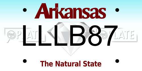 LLLB87 Arkansas License Plate