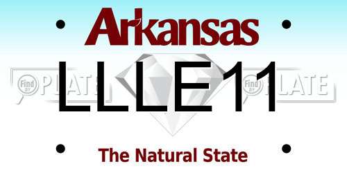 LLLE11 Arkansas License Plate