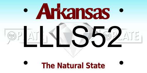 LLLS52 Arkansas License Plate