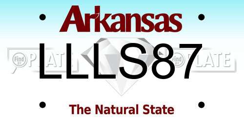 LLLS87 Arkansas License Plate