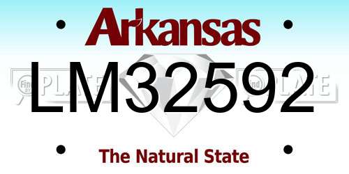LM32592 Arkansas License Plate