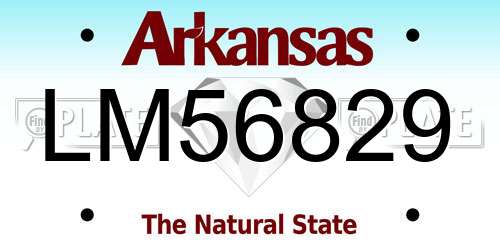 LM56829 Arkansas License Plate