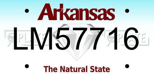 LM57716 Arkansas License Plate