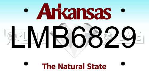 LMB6829 Arkansas License Plate