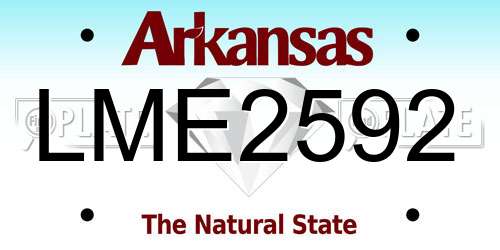 LME2592 Arkansas License Plate