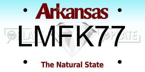 LMFK77 Arkansas License Plate