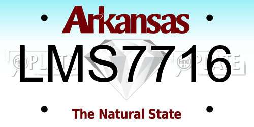 LMS7716 Arkansas License Plate