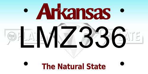 LMZ336 Arkansas License Plate