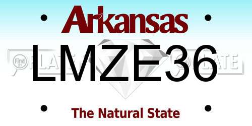 LMZE36 Arkansas License Plate