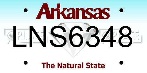 LNS6348 Arkansas License Plate