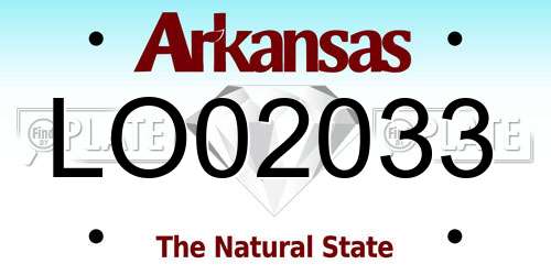 LO02033 Arkansas License Plate