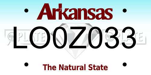 LO0Z033 Arkansas License Plate