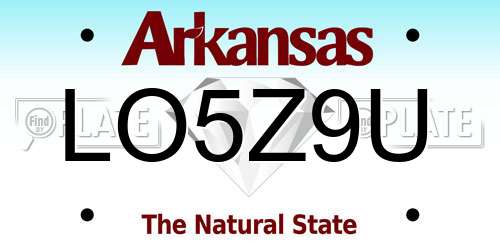 LO5Z9U Arkansas License Plate