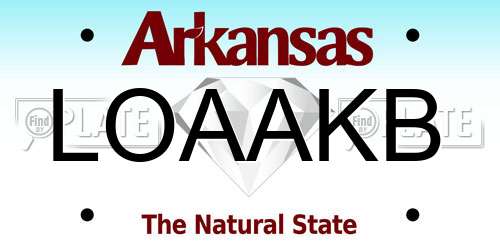 LOAAKB Arkansas License Plate