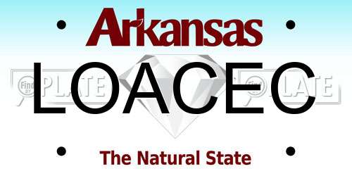 LOACEC Arkansas License Plate
