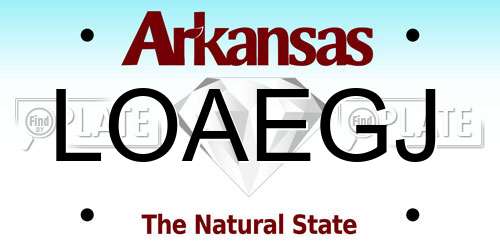 LOAEGJ Arkansas License Plate
