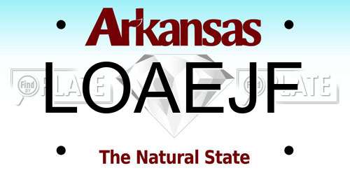 LOAEJF Arkansas License Plate