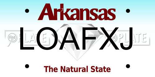 LOAFXJ Arkansas License Plate