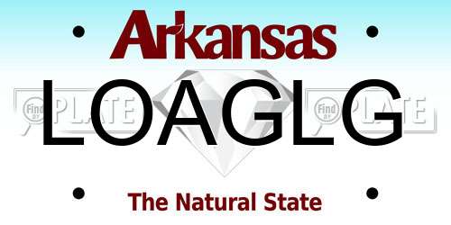 LOAGLG Arkansas License Plate