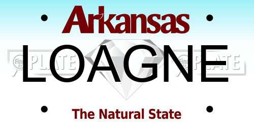 LOAGNE Arkansas License Plate