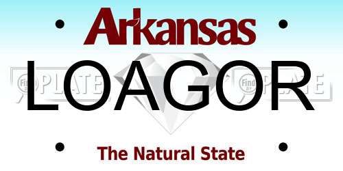 LOAGOR Arkansas License Plate