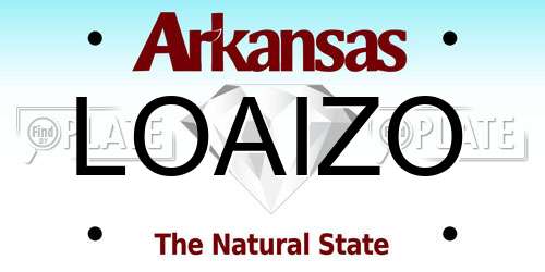 LOAIZO Arkansas License Plate