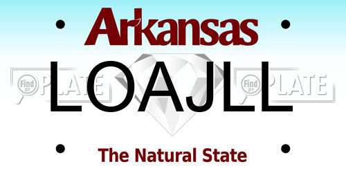 LOAJLL Arkansas License Plate