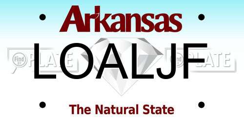 LOALJF Arkansas License Plate