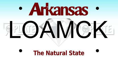 LOAMCK Arkansas License Plate