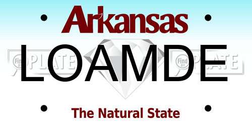 LOAMDE Arkansas License Plate