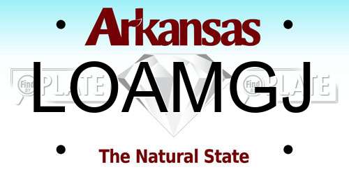 LOAMGJ Arkansas License Plate