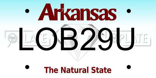 LOB29U Arkansas License Plate