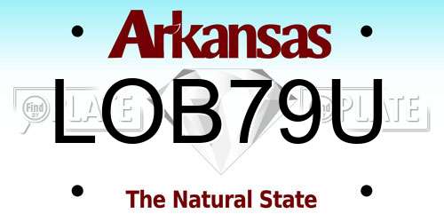 LOB79U Arkansas License Plate
