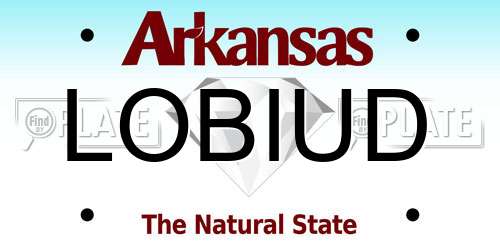 LOBIUD Arkansas License Plate