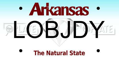 LOBJDY Arkansas License Plate