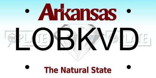 LOBKVD Arkansas License Plate
