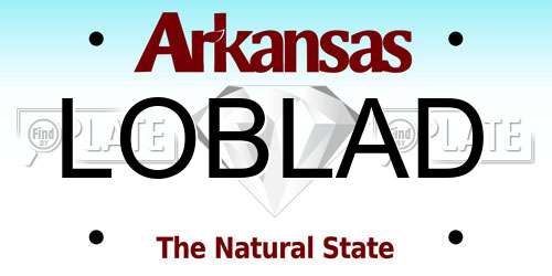LOBLAD Arkansas License Plate
