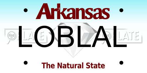 LOBLAL Arkansas License Plate