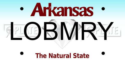 LOBMRY Arkansas License Plate