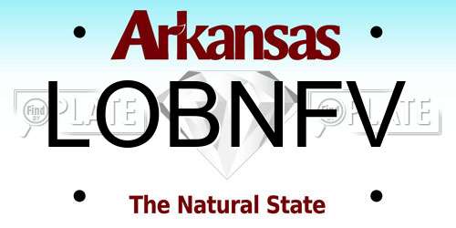 LOBNFV Arkansas License Plate