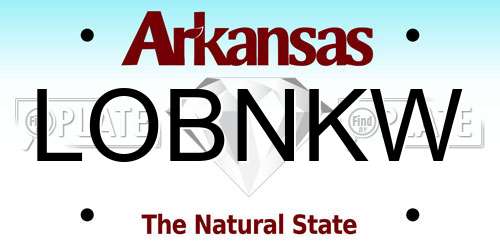 LOBNKW Arkansas License Plate