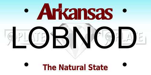 LOBNOD Arkansas License Plate
